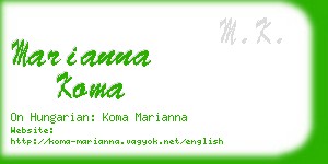 marianna koma business card